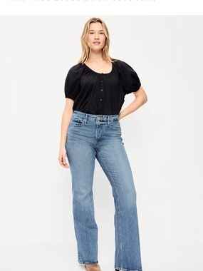 NWOT Old Navy Mid Rise Loose Boot-cut Light Wash Denim Jeans 18T